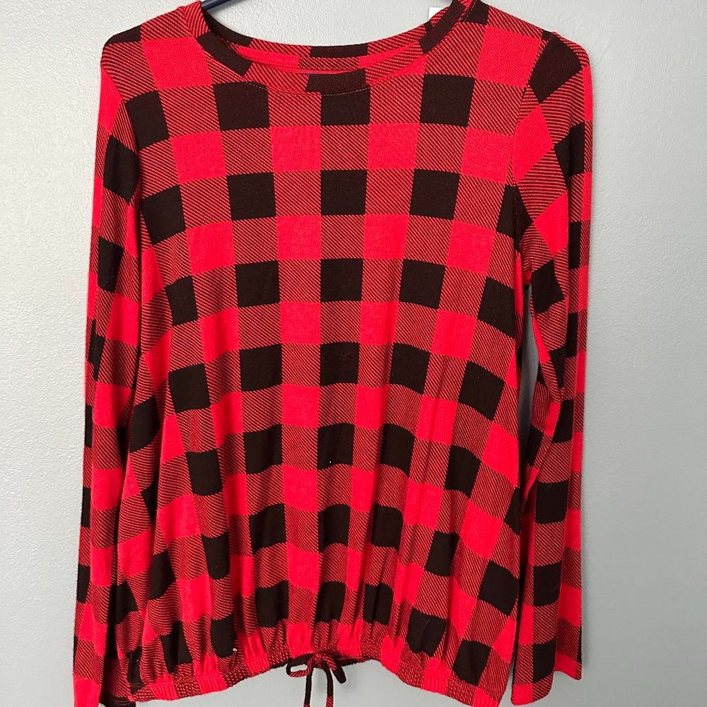 Girls Cat and Jack Buffalo Plaid Shirt New With Tags Size 14-16 (XL)